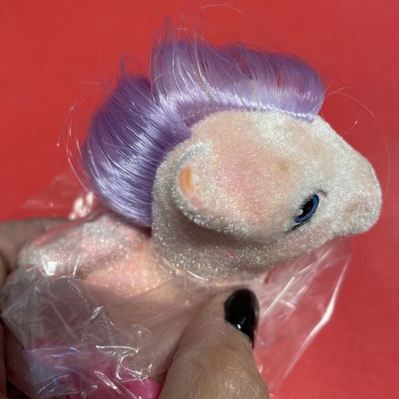 Vintage My Little Pony So Soft North Star Pegasus, G1 1986, Pink Flocked Brush - Picture 10 of 10